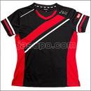 24637　【卓球　中古】　B　ウェア　ブラック×レッド/M