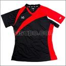 24647　【卓球　中古】　A　ウェア　ブラック×レッド/M