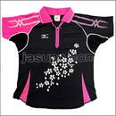 24653　【卓球　中古】　B　ウェア　ブラック×ピンク/M