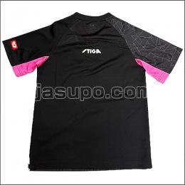 24636　【卓球　中古】　A　ウェア　ブラック×ピンク/XXS