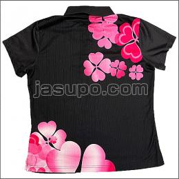 24651　【卓球　中古】　B　ウェア　ブラック×ピンク/M