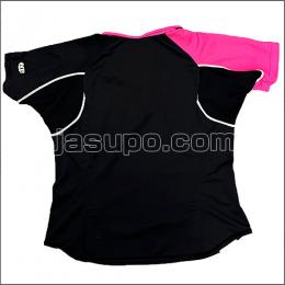 24653　【卓球　中古】　B　ウェア　ブラック×ピンク/M