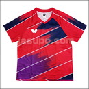 22399　【卓球　中古】　　ウェア　レッド×ネイビー/M