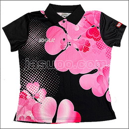 24651　【卓球　中古】　B　ウェア　ブラック×ピンク/M