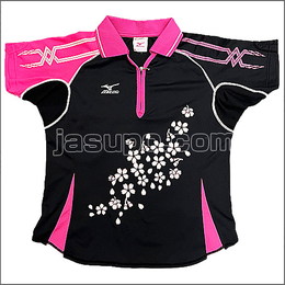 24653　【卓球　中古】　B　ウェア　ブラック×ピンク/M