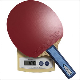 25559　【卓球　中古】　　特Aラバー貼りラケット　ST/