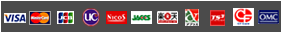 VISA・MasterCard・JCB・AMEX・Diners・UC・NICOS・JACCS・楽天KC・APLUS・TOYOTA・CF・OMC